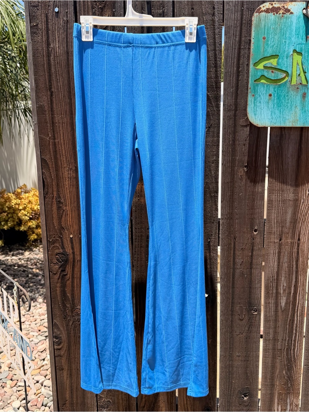SHEIN Royal Blue Knit Flare Pants